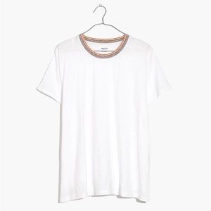 Madewell XXS Whisper Cotton Rainbow Ringer Crewneck Tee